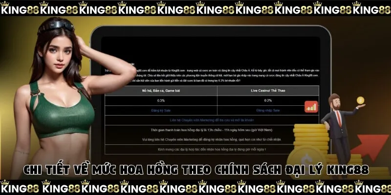 Chi tiết về mức hoa hồng theo chính sách đại lý King88